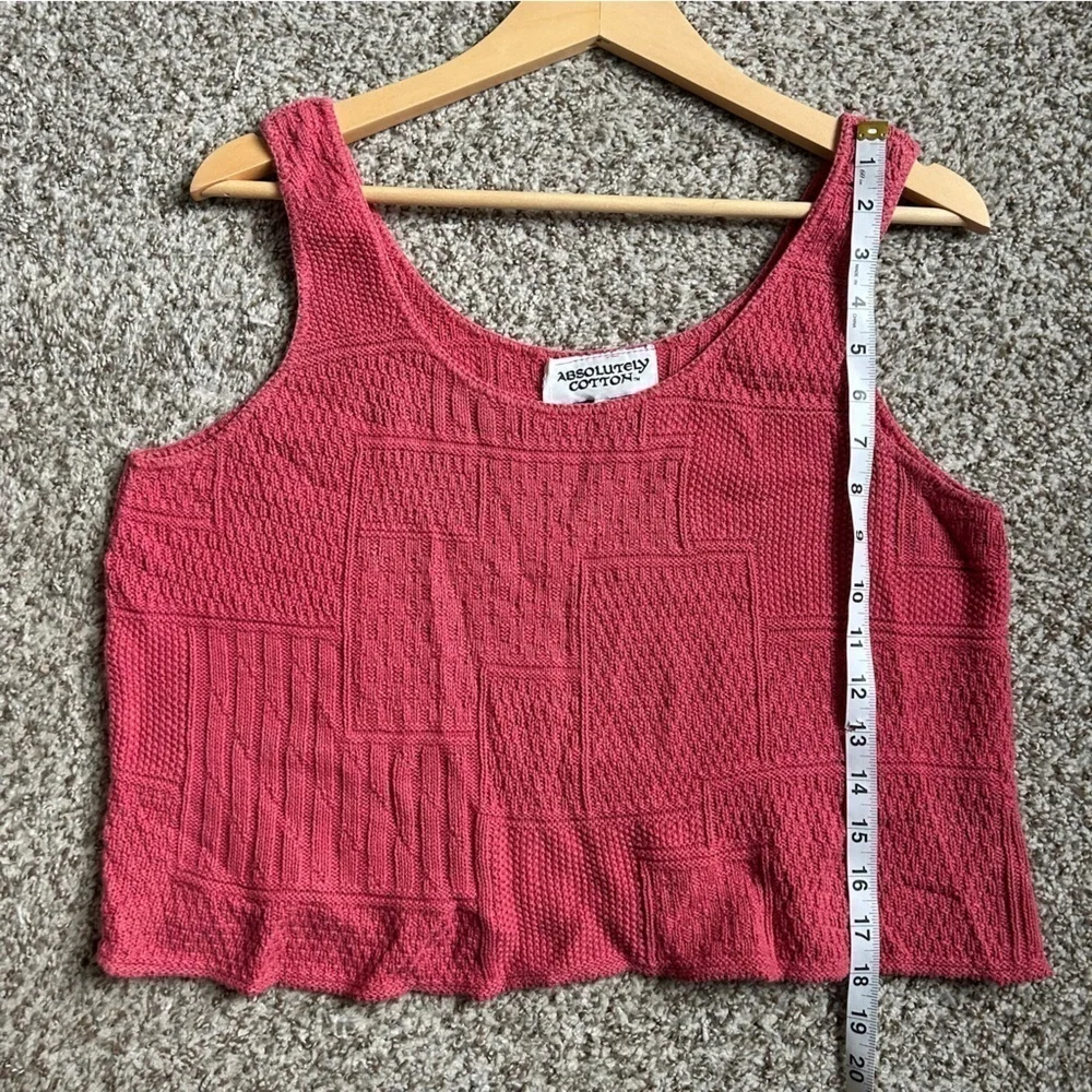 Absolutely Cotton Pink Crop Top Oversized Casual Spring Summer Medium - Picture 6 of 6